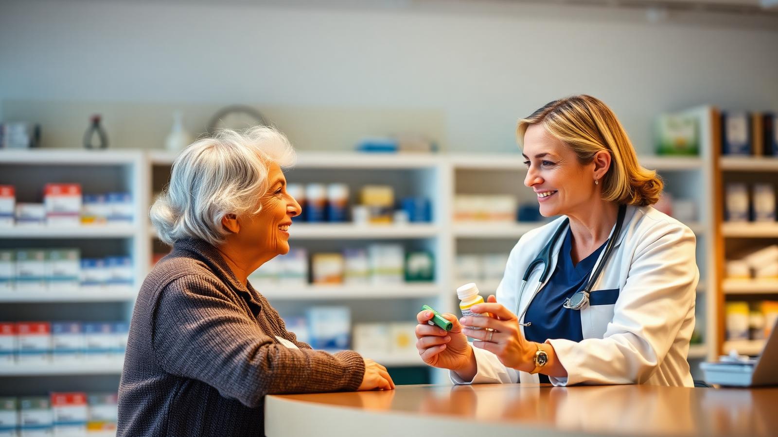 Pharmacist consulting with a customer at Clifton Pharmacy RX
